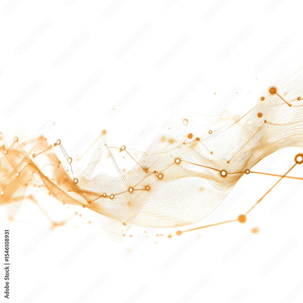 Poster abstract flowing lines in orange and gold tones creating dynamic wave patterns for design and techno