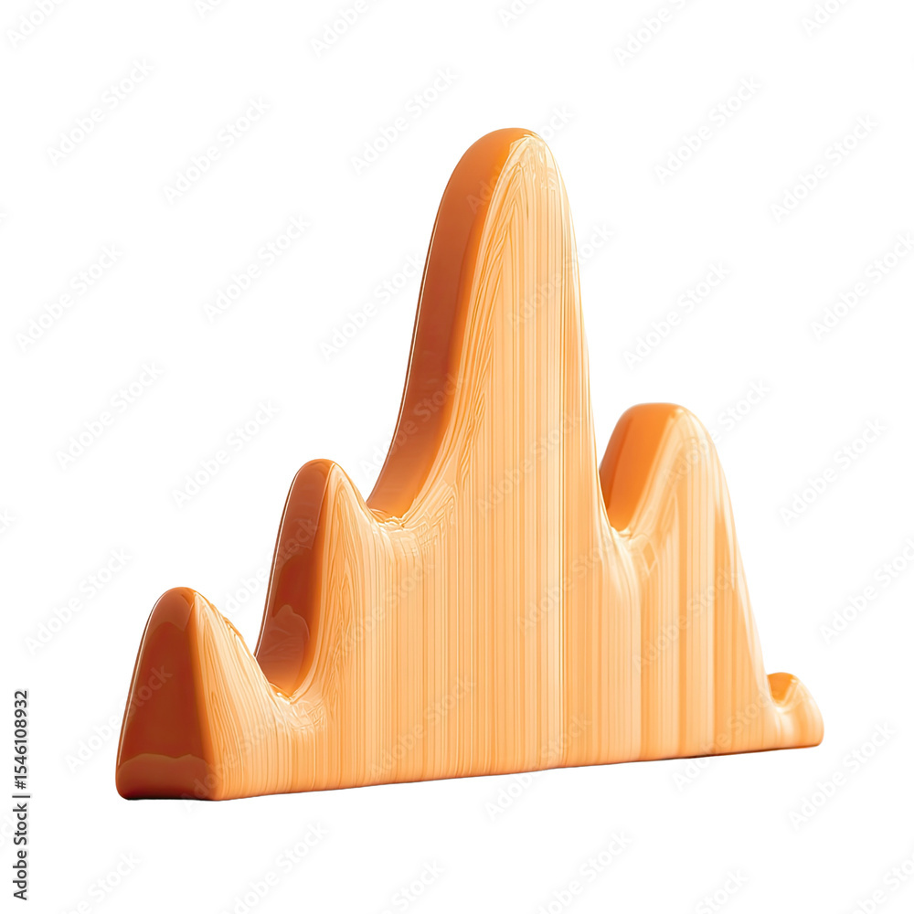 Poster abstract orange waveform shape representing data visualization and modern design concepts