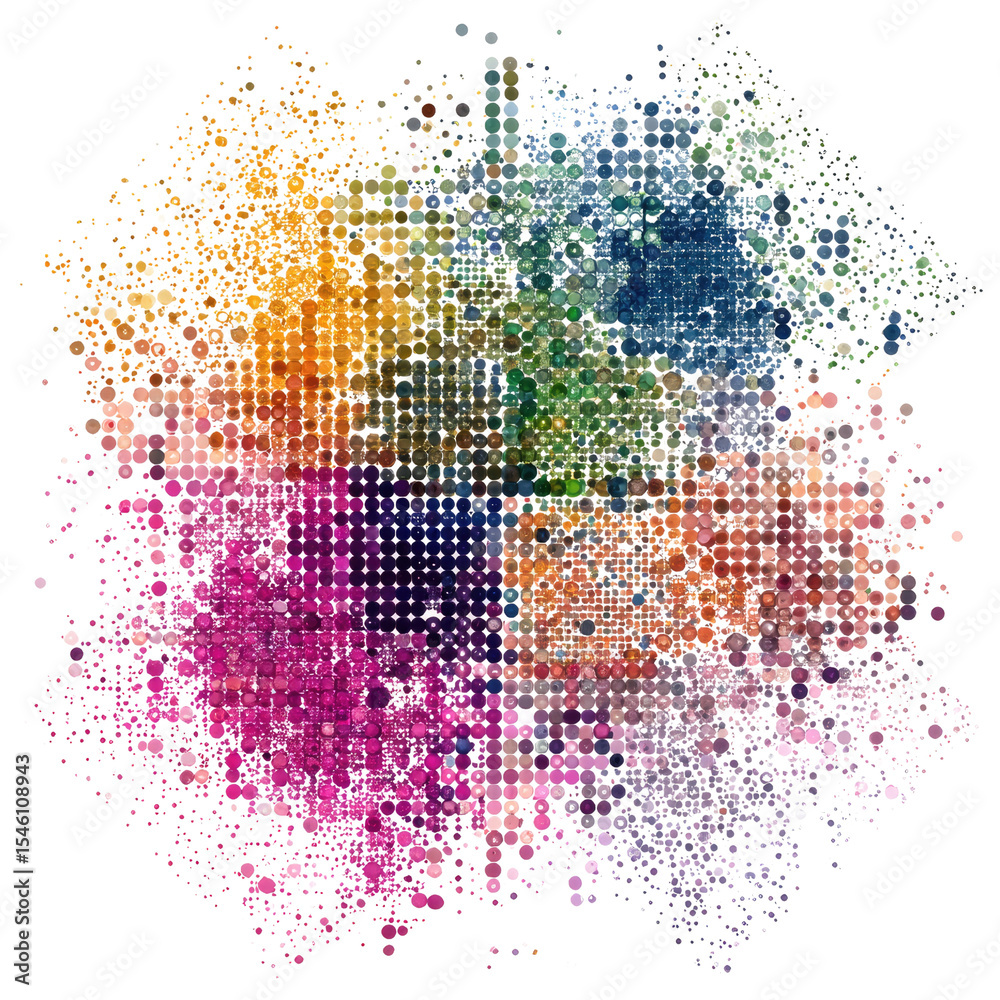 Poster colorful abstract background with dots and gradients creating a modern artistic effect for creative 