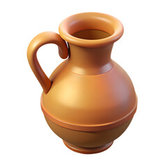 Vintage Rustic Clay Jug 3D Rendering Isolated