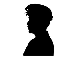 Cultural cap man in silhollouette vector image.
