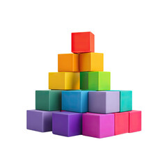 Colorful Stacking Blocks Arranged in a Pyramid Shape for Educational Play and Creative Activities for Children