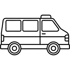 Ambulance Car Outline Vector