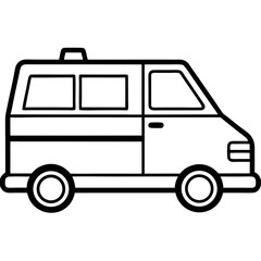 Ambulance Car Outline Vector