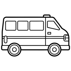 Ambulance Car Outline Vector