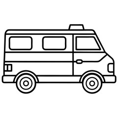 Ambulance Car Outline Vector