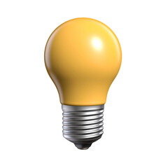 Light bulb light bulb idea icon concept top view on white background. 3d rendering.