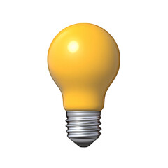 Light bulb light bulb idea icon concept top view on white background. 3d rendering.