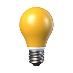 Light bulb light bulb idea icon concept top view on white background. 3d rendering.