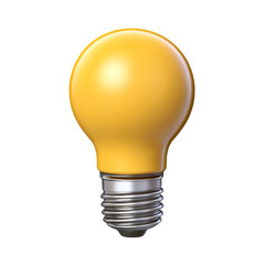 Light bulb light bulb idea icon concept top view on white background. 3d rendering.