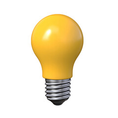 Light bulb light bulb idea icon concept top view on white background. 3d rendering.