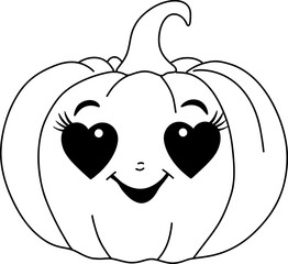 Pumpkin with Heart Eyes