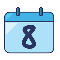 Calendar Icon with Number 8 &ndash; Flat Style Illustration for Schedule, Reminder, and Business Planning