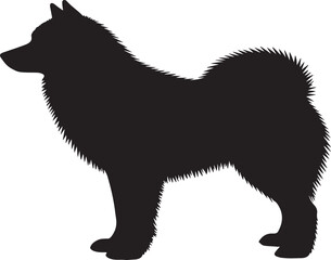 Eskimo dog in silhollouette vector image.