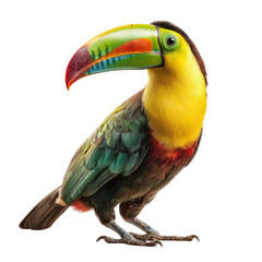 Fototapeta premium Vibrant Toucan Portrait with Colorful Beak in Natural Habitat Captured in Stunning Detail