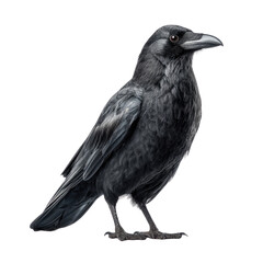 Fototapeta premium Majestic black bird standing tall with glossy feathers, showcasing elegance and intelligence in natural habitat