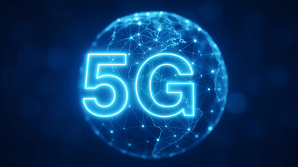 5G internet technology background with digital globe representing global connectivity fast network and advanced communication system
