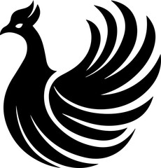 Phoenix Bird Logo Vector, Fire Winged Mythical Creature Symbol