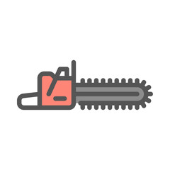 Wood Cutter Machine filled outline icon. industrial cutter color line illustration.