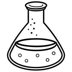 Beaker Lab Tool Line Art Vector