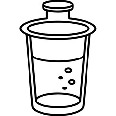 Beaker Lab Tool Line Art Vector