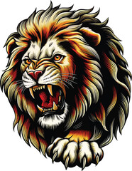 colorful lion vector graphic printable design
