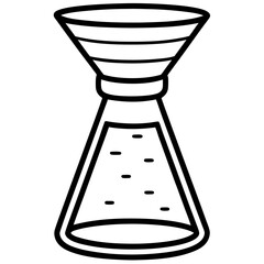Beaker Lab Tool Line Art Vector