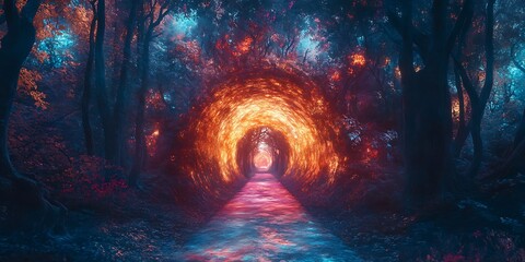 Fototapeta premium Enchanted Forest Mystical Portal Digital Art