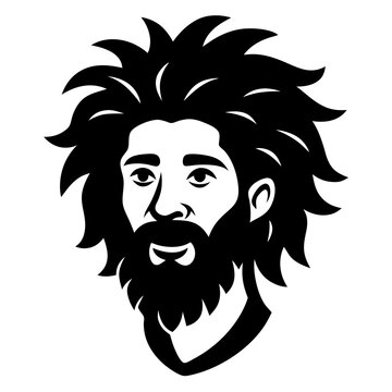 Character vector art of confident black man wearing rasta band, featuring medium afro, styled beard, firm gaze, and expressive identity suited for music branding or poster visuals
