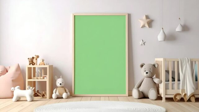Childrens room empty picture frame