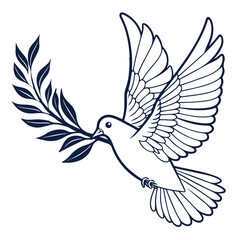 Fototapeta premium Beautifully drawn flying bird image representing hope, balance, and calmness in a modern and symbolic design.
