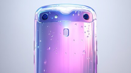 3d render Stunning Smartphone: Water Droplet Design Concept isolated background