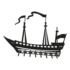 Big Classic Traditional Sail Silhouette