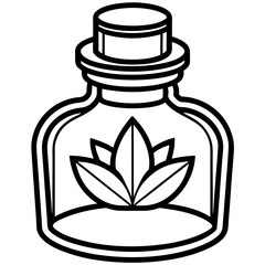 Botanical Elixir Bottle Line Art