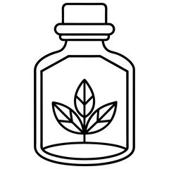 Botanical Elixir Bottle Line Art