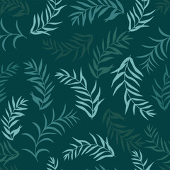 Fototapeta premium Tropical seamless pattern with leaves. Vector illustration.