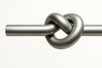 Obraz premium The metal pipe is tied in a knot.