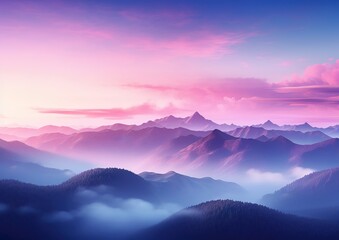 Obraz premium Pink and Orange Sunset Over Snowy Plain