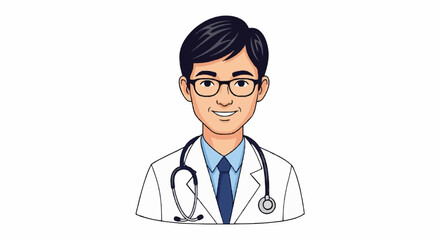 Fototapeta premium young doctor with stethoscope