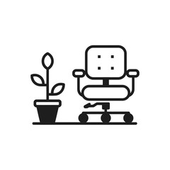Chair with Plant Icon
