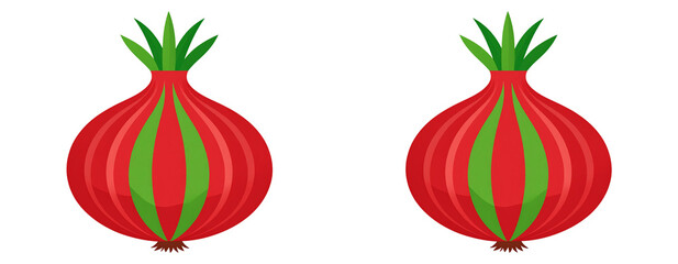 Minimalist Flat Design Onion Icon – Transparent Background