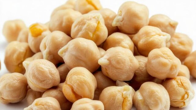 A pile of chickpeas on a white surface, often used in food or recipe illustrations