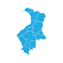 Obraz premium Hatay Map Blue Administrative Vector