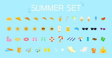 여름 요소 세트