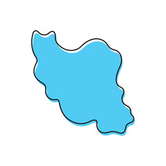 Iran Map Simple Blue Design