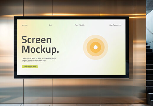 Digital Large Display Screen Mockup