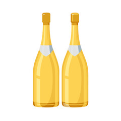 champagne bottle isolated on white