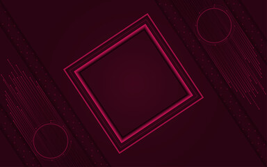 Banner background with square, circle shapes | Modern creative background template for banner, flyer, card, presentation, corporate, decoration, greeting, packaging, with carmine color