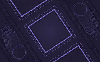Flyer background with square shapes, shadow circle and line | Modern creative background template for banner, flyer, card, presentation, corporate, decoration, greeting, packaging, with violet color
