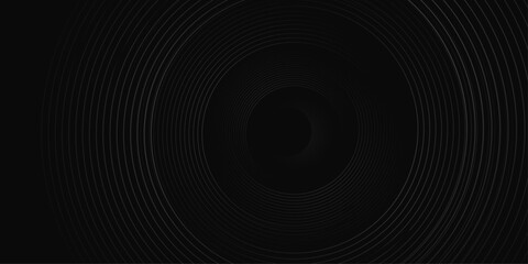 3d background with circular line shapes | Modern creative background template for banner, flyer, card, presentation, corporate, decoration, greeting, packaging, with night black color